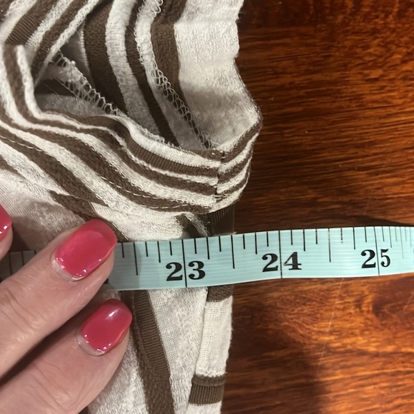 Alfred Dunner Womens Top Chocolate Brown Cream XL Pullover Beading Stripes Flaw - Picture 10 of 11